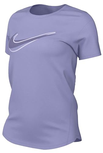 Nike One Swoosh Dri-FIT HJ2204 - Camiseta de manga corta para mujer, Lila Ice/Lilac Ice/Canyon Pur, S
