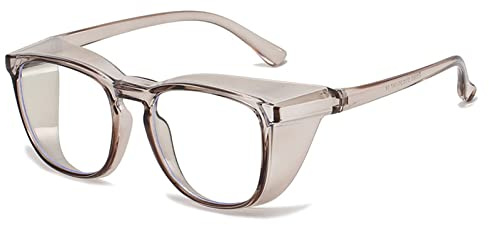 Safety Glasses, Anti Blue Light Work Glasses, Anti-Pollen Glasses with Side Shields, Clear Lens Cycling Protective Eyewear, Anti Dust UV, Resistant to Bending Temples(TR Color 1)