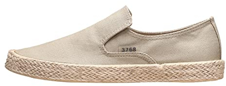 Generisch Zapatos de lona para hombre, suela de lino ligero, zapatillas transpirables de un solo color, zapatos de barco modernos para hombre, zapatos casuales, zapatos de tela, planos, zapatos