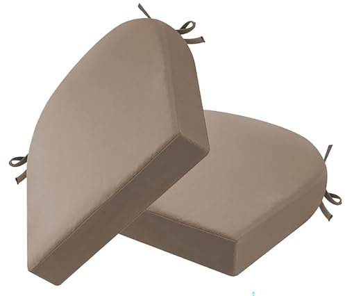 cojin Exterior Impermeable 48x48x5cm(2pcs) Impermeables, con Lazos, Almohadillas para sillas de Comedor en Forma de U, Ideal para Comedor Terraza Sala y Restaurante O