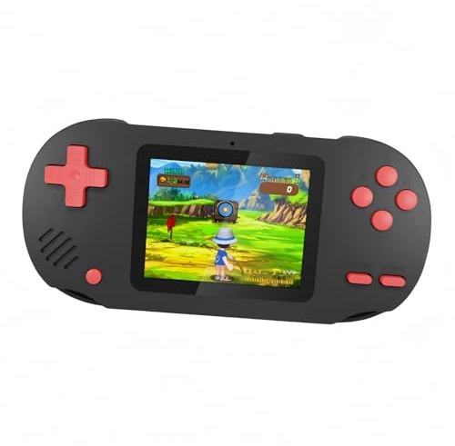 Console Portatile con 300+ Giochi e Supporto Espansione Schermo 3 LCD, Batteria Ricaricabile, Download Giochi Illimitati Regalo per Bambini e Adulti (Black)