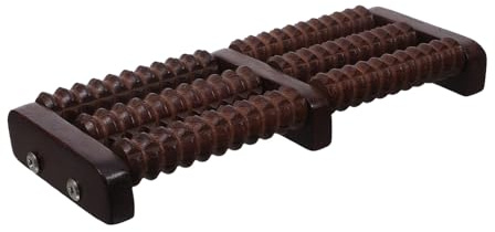 HOODANCOS Fußmassagegerät Holz mit Multirollen Akupressur Fußmassagerolle für Füße und Waden Manuelle Fußrolle für Entspannung und Durchblutung