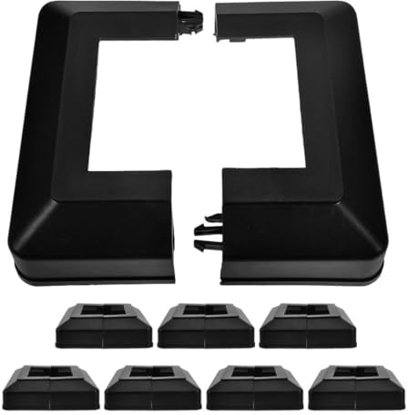 SEWACC 8 piezas Cubierta Base para Postes Plástico Resistente para Vallas y Barandillas Accesorios de Jardín Exterior Fundas Impermeables para Protección de Postes
