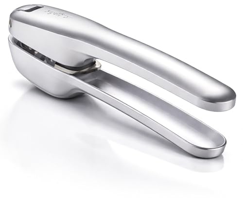 Zyliss Susi 4 Garlic Press - Garlic Crusher for Efficient Mincing - Odor-Free Hands - Large Chamber Made of Durable Stainless Steel - Mess-Free Kitchen Gadget - PFAS-Free Non-Stick Coating - Silver