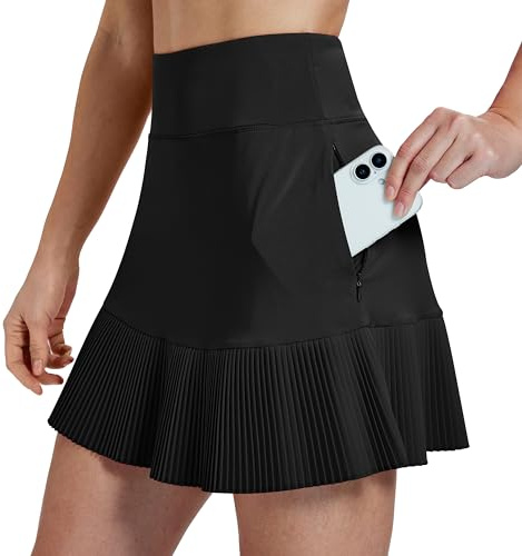 MoFiz 16 Tennisröcke Damen Short Mini Jupe Plissée Courte Avec Poche Skort UPF50+ Golfrock mit Innenhose
