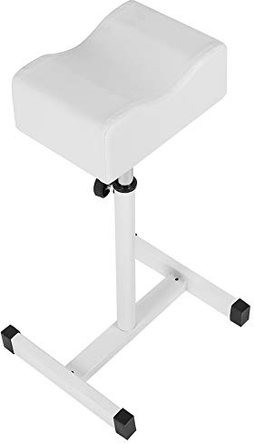 Jenivaint Verstellbarer Weißer Hocker mit Weichem Kissen, Metallrahmen, Ideal für Zuhause, Nagelstudio, Büro, Höhenverstellbarer Sitz, Komfort und Stil für Alle