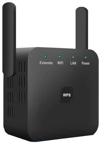 2026 WiFi Extender, WiFi Booster, WiFi Repeater, Covers Up to 9800 Sq.ft and 50 Devices, Internet Booster - with Ethernet Port, Quick Setup, Home Wireless Signal Booster（Black）