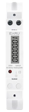 Wattmètre numérique monophasé 1P rétro-éclairé, 18mm, consommation d'énergie, compteur d'énergie analogique, kWh AC 230V 50Hz, LCD, Rail Din électrique