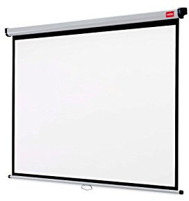 Nobo Pantalla de Proyector para Techo y Pared, Superficie de Proyección Portátil Color Blanco Mate, Gran Amplitud, Altura Ajustable, Apertura Manual, 1750 x 1325mm, 1902392