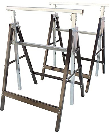 LEMODO Arbeitsbock 2er Set – höhenverstellbarer Klappbock aus Stahl, 7-fach verstellbar von ca. 80–130 cm, Unterstellbock mit 200 kg Tragkraft pro Bock für Werkstatt, Baustelle & Renovierung