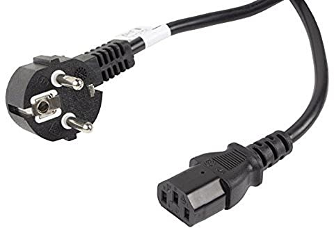 Lanberg CA-C13C-11CC-0100-BK Cee 7/7 Shuko-kontakt till Iec 320 C13 uttag nätkabel VDE, 10 m svart