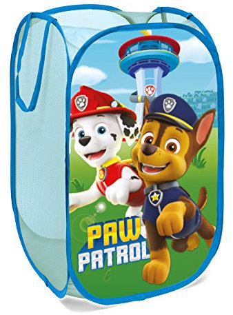 SUPERDIVER - Cesto pieghevole di La Squadra dei Cuccioli - Licenza Ufficiale Paw Patrol - Perfetto per giocattoli e vestiti - 36x36x58 cm - Ideale per bambini e bambine.