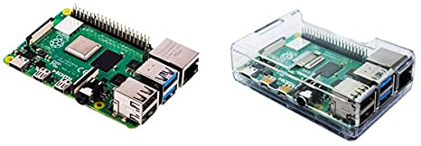 sb components Raspberry Pi 4 Model B 4GB ARM-Cortex-A72 4x 1,50GHz, 4GB RAM, WLAN-ac, Bluetooth 5, LAN, 4x USB, 2x Micro-HDMI Raspberry Pi 4 Model B with Protective Case (4GB RAM, Clear Case)