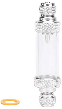wosume Blasenzähler, Metall CO2 CO2 Wasseranlage Rücklauf Blasenzähler Zubehör für Fisch Aquarium Tool Silber mit Rückschlagventil Regler Diffusor Reaktor(Dual Head)