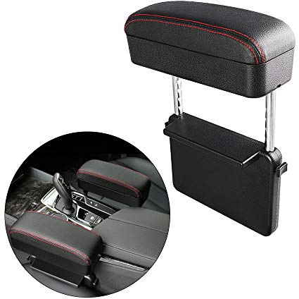 Muchkey Auto Armlehnen Universal Mittelarmlehne Kunstleder Aufbewahrungsbox Armlehne Mittelkonsole Armlehnen Autozubehör 1pc Black&Red