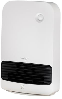 Iris Ohyama, Keramik Heizlüfter/Energiesparende Elektroheizung, Reichweite 90cm, 1500W, Bewegungsmelder für Einsparungen, Timer, Badezimmer, Wohnzimmer - Ceramic Fan Heater JCH-15TD4 - Weiß