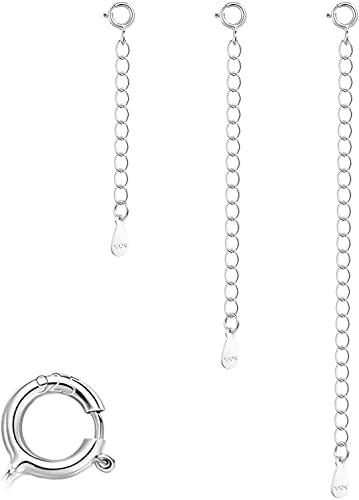ALEXCRAFT Necklace Extender 925 Sterling Silver Gold Chain Extender | 925 Sterling Silver Chain Extender for Necklace Chain Extender Gold Thin Chain Extension for Jewellery Making Finding
