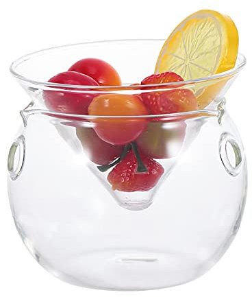 DOITOOL Triangular Glass Salad Bowl With Dip Chiller and Ice Preservation Chamber - Fresh Fruit Serving Bowl 11x10cm