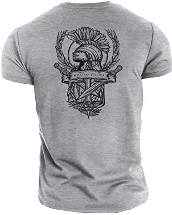 GYMTIER Spartan Forged Crest - Spartan Forged - Men's Gym T-Shirt - Bodybuilding Workout Top