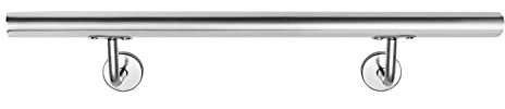 UISEBRT Edelstahl Handlauf Treppengeländer Geländer 60cm Wandhandlauf Wand Montagematerial Wandhalterung inkl. Endkappen, für Innen & Außen Treppen Balkon