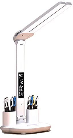 CBEI Desk lamp LED Dimmable Desk lamp with 3 Color Temperatures Multi Function LCD Display BedsideLamp No Flicker Eye Protection Reading Light Suitable for Office Bedroom and Children's Room (Large)