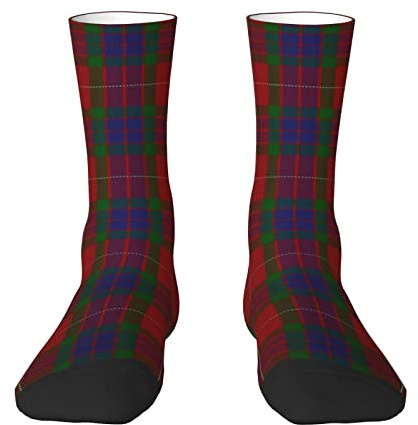 Oudrspo Schottische Farben Clan Fraser Tartan Plaid Herren- und Damen-Crew-Socken, Tartan-Plaid-Neuheit, modische, lässige Crew-Röhrensocke, sportliche Sportkleid-Socken