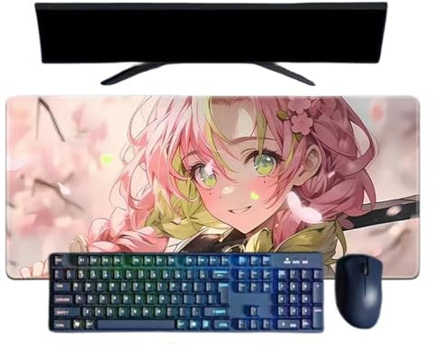 ButkUs Demon Slayer Kanroji Mitsuri Anime Gaming-Mauspad, XXL, 800 x 300 mm, wasserdicht und rutschfest, strukturierte Oberfläche für PC und Laptops