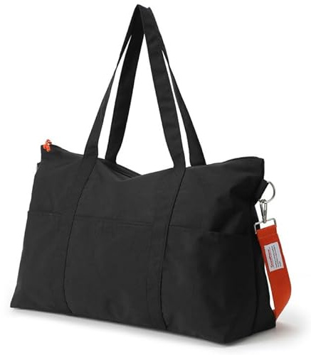 Borsone Palestra Sportiva, Borsa Sportiva da Donna e da Uomo, Borsone da Viaggio con Scomparto, Grande Capacità con Tracolla Regolabile,Resistente all'acqua, Borsa ideale per Nuoto, Palestra (Nero)