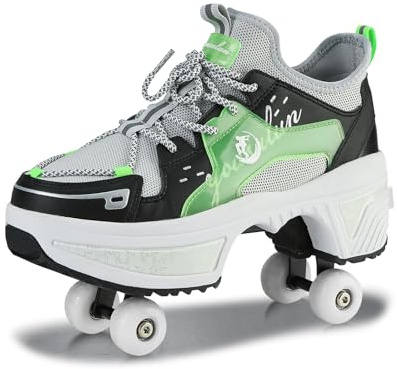 Rullskridskor, skor med hjul, skateboardskor, inline-skridskor, justerbara damskor med hjul för flickor