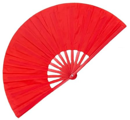 JCUIyon Chinesischer Kung-Fu-Fan, Handventilator for Kampfsport, TaiChi, Kampfkunst, Tanz, faltbarer Handventilator for Musikfestival, sogar Party(Red)