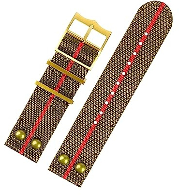 yeziu Nylon-Gewebearmband für Omega Seamaster 300 Canvas-Armband, 20 mm, 22 mm, Nieten-Armbänder(A25 gold buckle,22mm)