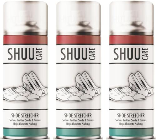 HitlineUK 3 x 250ml Shoe Stretcher Spray – Softens Tight Leather, Suede & Canvas Shoes and Boots – Eliminates Pinching & Pressure – Comfortable Fit for Men & Women – Quick-Dry Formula