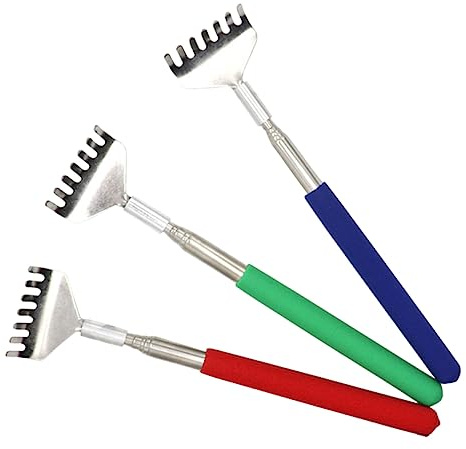 Hoement 3pezzi Metal Back Scratcher Strumento Massaggiante Portatile Inossidabile Per Zone Difficili Gadget Per Casual