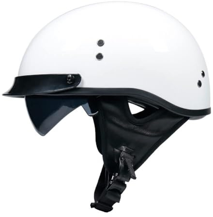 VVPEC Motorrad Halbschalen Halbhelm mit Visier Halbschalenhelm Baseballmütze-Helm Baseballkeps Motorradhelm Mit ECE-Zulassung Cruiser Chopper Scooter Helm für Bike Cruiser Chopper(3,M=57~58CM)