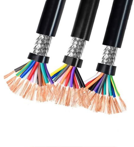 2 Meter Elektrokabel, Elektrischer Draht 0.3mm²- 2.5mm², Verzinntes Kupferkabel 2-24 Adrig wählbar, RVVP Kupfer, Geschirmte Signale kabel für Anti-Signal-Störkreise(6-core x 0.75mm²)