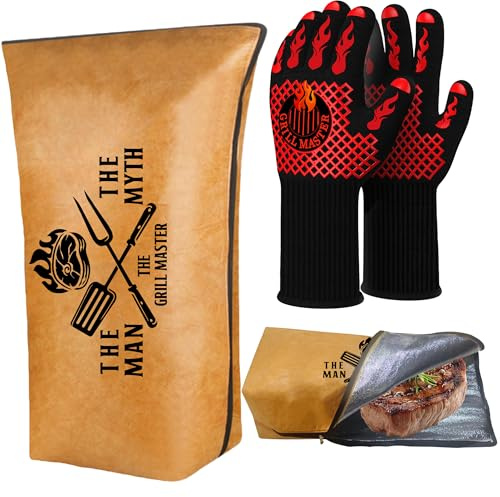 Smoker Accessories BBQ Blanket for Resting Meat, Christmas Dad Gifts for Men Resting Blanket for Smoking, Reusuable Large Capacity Keep Warm Tender and Juicy Grilling Gloves Heat Resistant