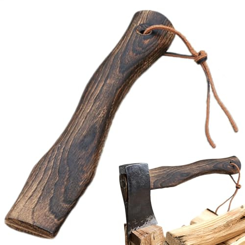Manico in Legno per Ascia da Campeggio - Ergonomico, Corto, Resistente, Maniglia di Ricambio (26 x 3,8 x 1,3 cm)