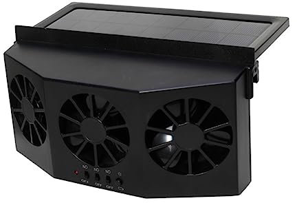 CHILDWEET Solar Car Ventilation Fan Compact Exhaust Fan for Vehicle Air Circulation Energy Efficient Design Material for Hot Weather Keeps Your Family Cool and Comfortable