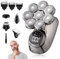 Anluomania Afeitadora Cabeza Hombre, 8D Maquina Afeitar Cabeza para Calvo, 5 en 1 Afeitadora Electrica Hombre Calva, Maquina de Afeitar Hombre en Seco y Húmedo, con 8 Cabezas Rotativa, Pantalla LED