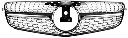 Kühlergrille Für C-Klasse W204 C180 C250 C350 2008-2014 2013 2012 Auto Schwarz 1Pin Frontstoßstangengrill Kühlergrill Racing Grills Sport Kühlergrill(Diamonds Black)