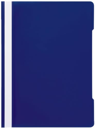 Conipa Schnellhefter A4 Blau, 25 Stück, PP-Kunststoff, stabil | Kunststoff-Schnellhefter, PVC-frei, mit Beschriftungsfeld und transparentem Deckblatt