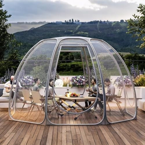 Transparentes Kuppelzelt für Camping und Outdoor Nutzung Gartendom für Terrassenessen, Pop-up Sternzelt für Garten und Minihäuser(C,X-Large)