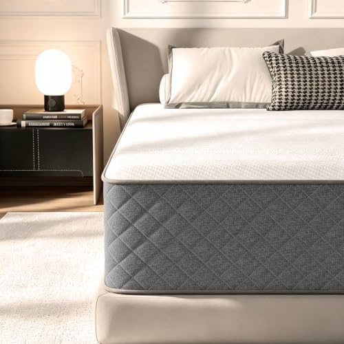 MOLPHIT 12 Inch Double Mattresses, 7-Zone Hybrid Double Bed Mattresses, Memory Foam Mattress with Pocket Sprung with Medium Firm for Body Support & Pressure Relief - 135x190x30cm