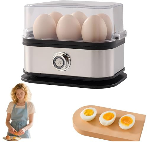 Electric Egg Poacher Egg Cooker, 200W Kitchen Appliance for Hard Boiled, Poached, and Scrambled Eggs, 1 to 6 Egg Capacity with Keep Warm Function (1PCS)