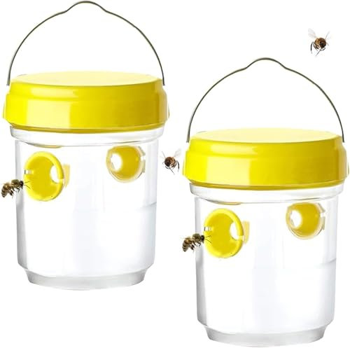 Piège à frelons suspendu pour extérieur, kit de piège à guêpes et frelons en bouteille plastique pour lutter contre les moustiques, les mouches et les moucherons (C)