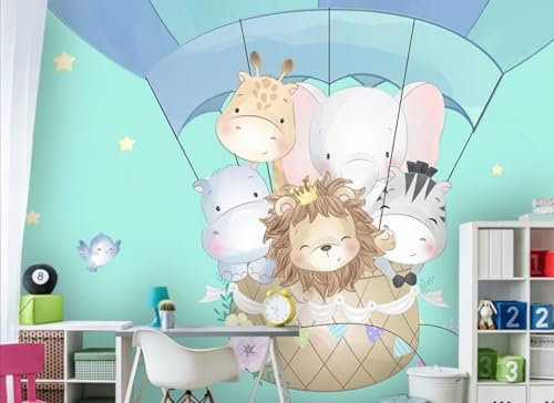 CLVIUJLBKLKSDD Papel Pintado Dibujos animados Fotomurales Tapiz Fotográfico 3d Papel Pintado De Dibujos Animados Habitación Infantil Bebé Elefante Animal Cielo 430cmx300cm Decoración Dormitorio Sala