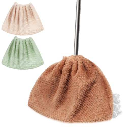HIAKDOFT Fundas De Escoba Lavables 3 Uds Paños para Escobas con Cierre Elástico Cubierta De Limpieza para Suelos Y Muebles Reutilizable Herramienta De Limpieza Doméstica