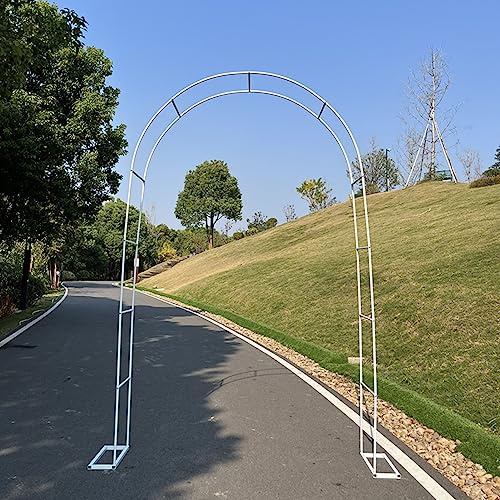 Arche de jardin en métal treillis métallique en fer forgé - Pergola extérieure - Décoration pour patio, pelouse et vigne grimpante - Blanc - Dimensions : 280 x 220 cm (l x H)