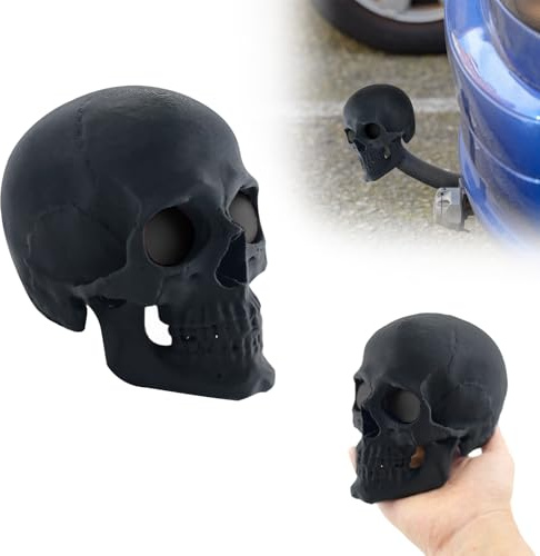 DGMI Abdeckkappe für Anhängerkupplung, Anhängerkupplung Abdeckung, Totenkopfmaske Anhängerkupplung, Anhänger, Nabenlager, Staubkappen, für Deichselanhänger (B)
