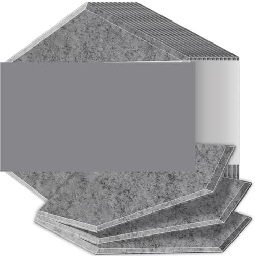 Panneaux Acoustiques Hexagonaux Panneaux insonorisants haute densité résistants aux flammes absorbant le bruit éliminant les échos(44 Dark Silver Gray,18 Pcs,1.2cm Medium Density)